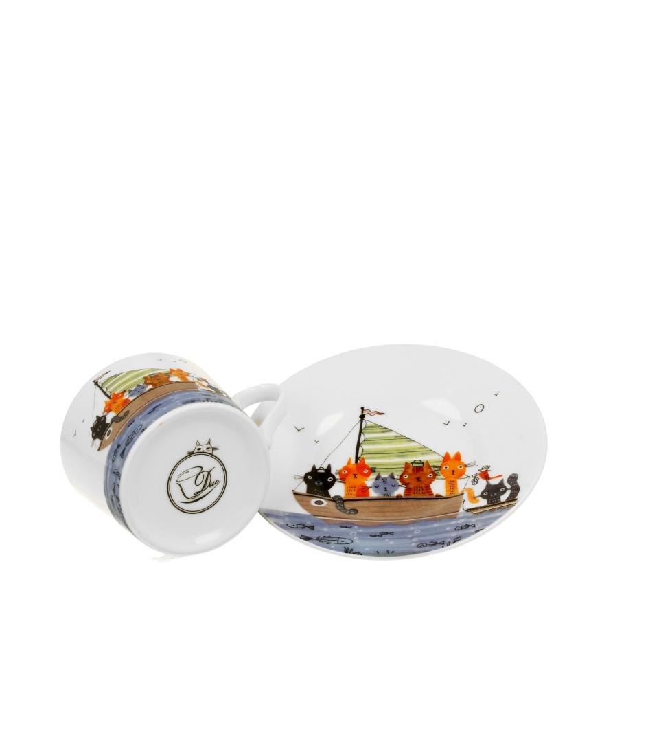 Šolja i tanjirić CAT'S WORLD - CAT CREW 230 ml 