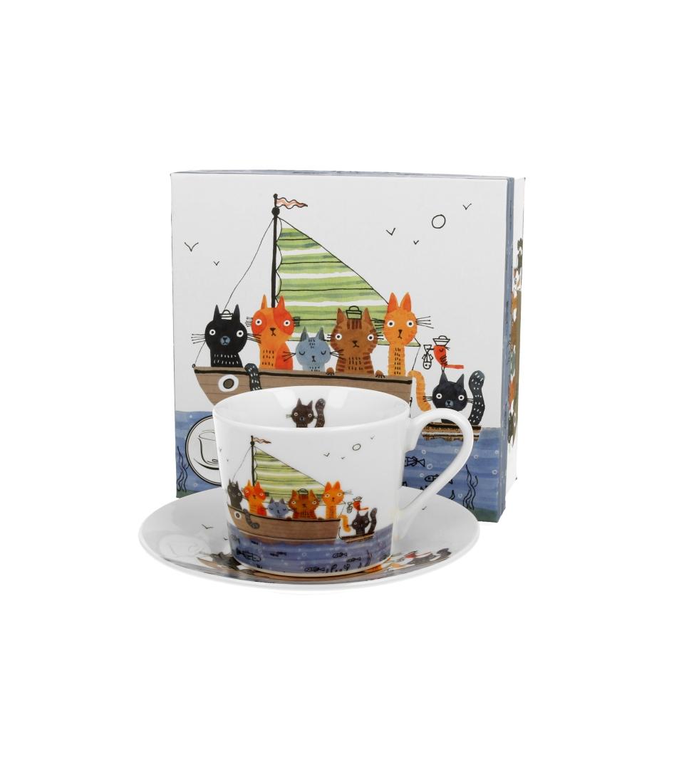 Šolja i tanjirić CAT'S WORLD - CAT CREW 230 ml 