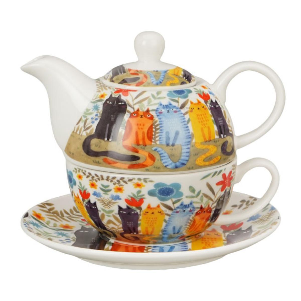Čajnik sa infuzerom CAT'S WORLD - GARDEN 300ml 