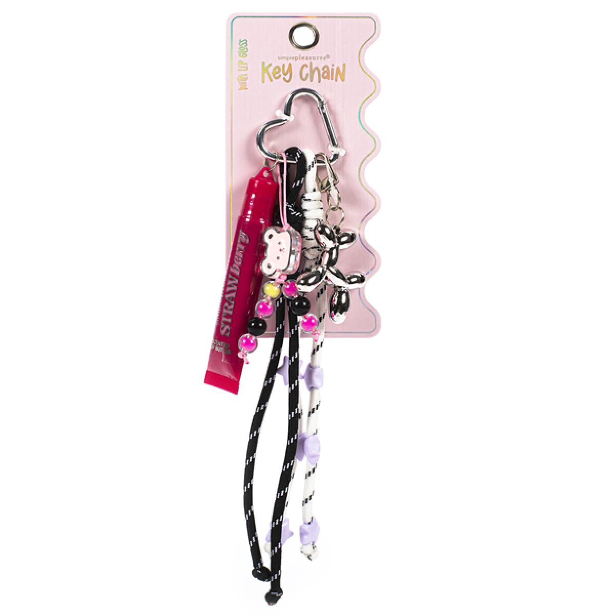 Privezak za ključeve i sjaj za usne STRAWBERRY 