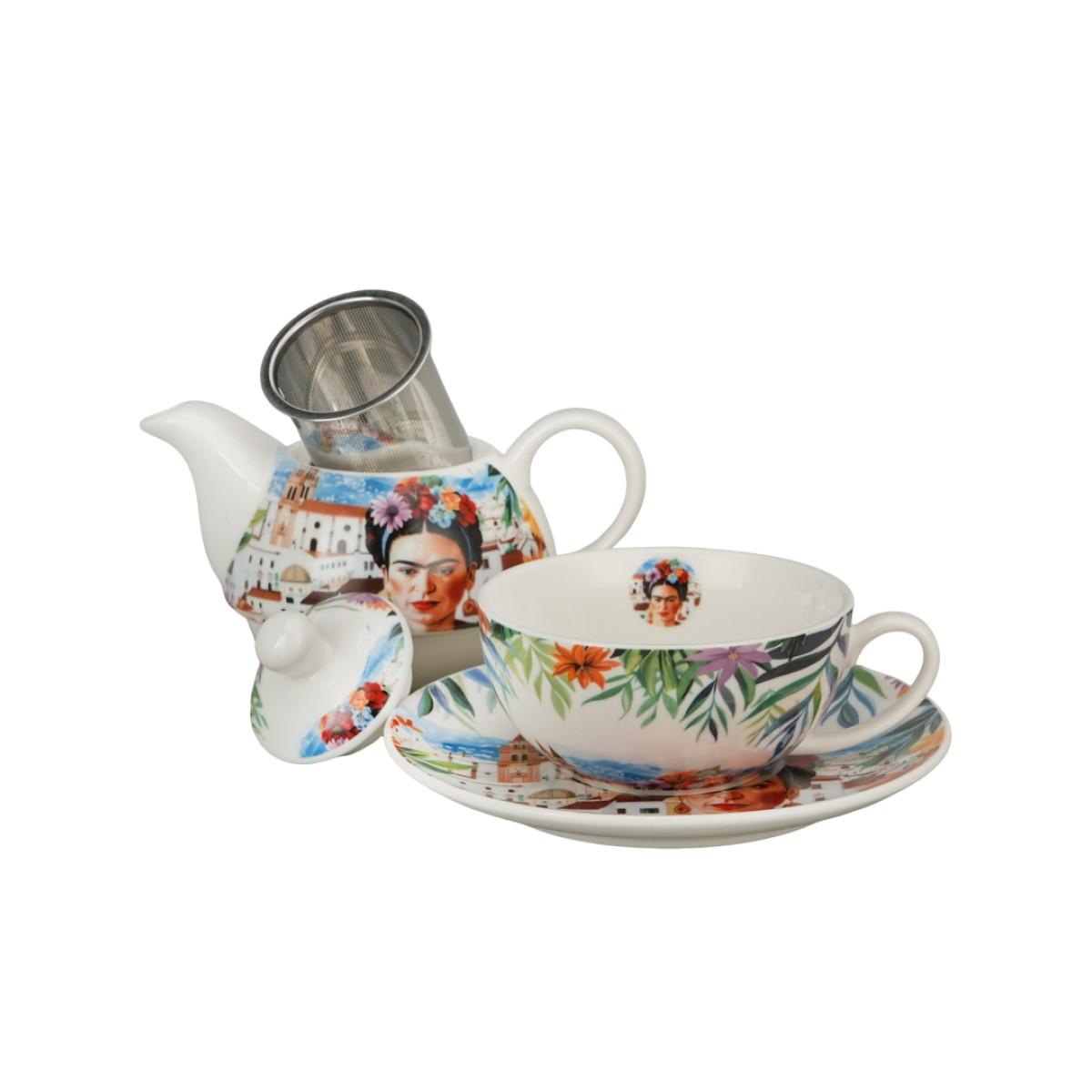 Čajnik sa šoljom i infuserom FRIDA 	300/350 ml 