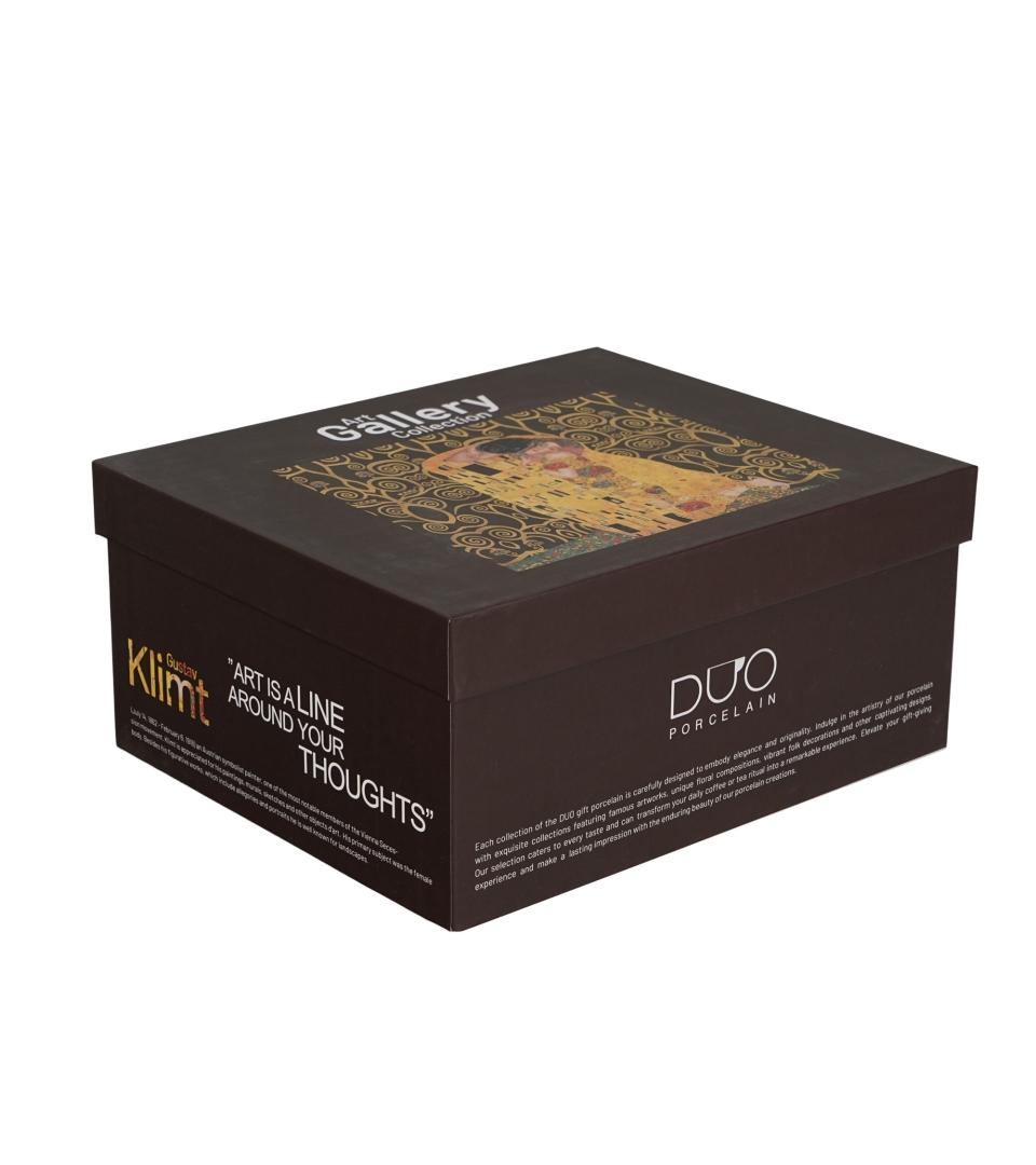 Set dve šolje sa tacnama KLIMT The Kis (Brown) 