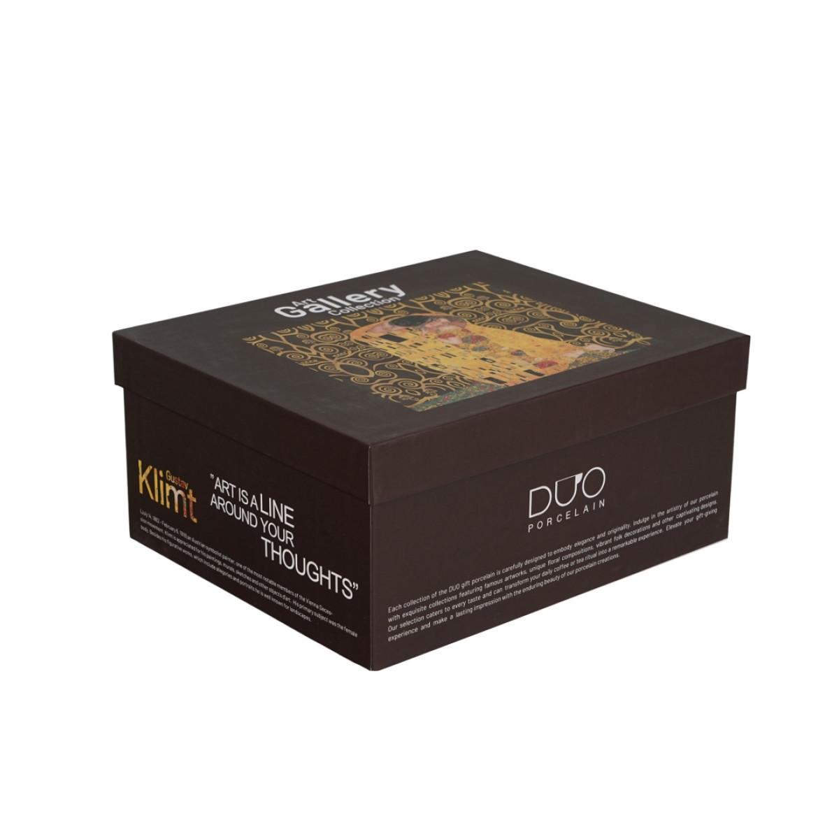 Set dve šolje sa tacnama KLIMT The Kis (Brown) 