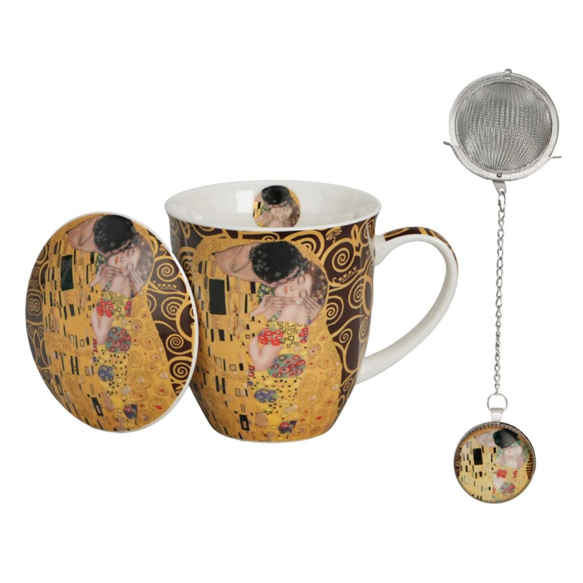 Šolja 400ml sa infuzerom KLIMT The Kiss (Brown) 