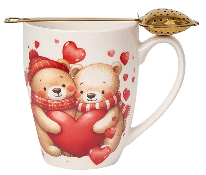 Šolja sa infuzerom u obliku srca MEDE SA SRCIMA 