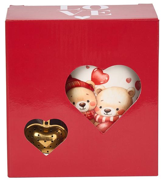 Šolja sa infuzerom u obliku srca MEDE SA SRCIMA 