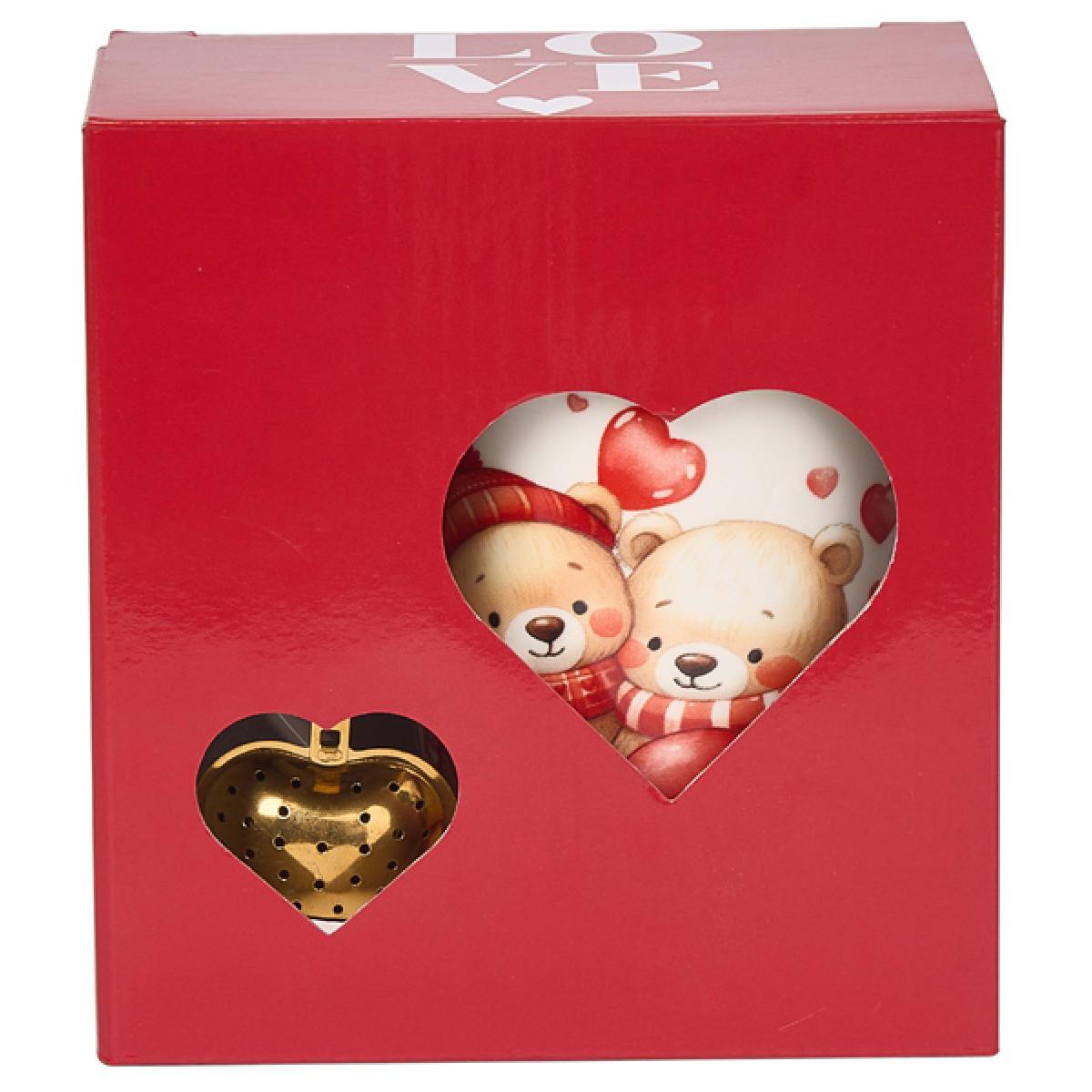 Šolja sa infuzerom u obliku srca MEDE SA SRCIMA 