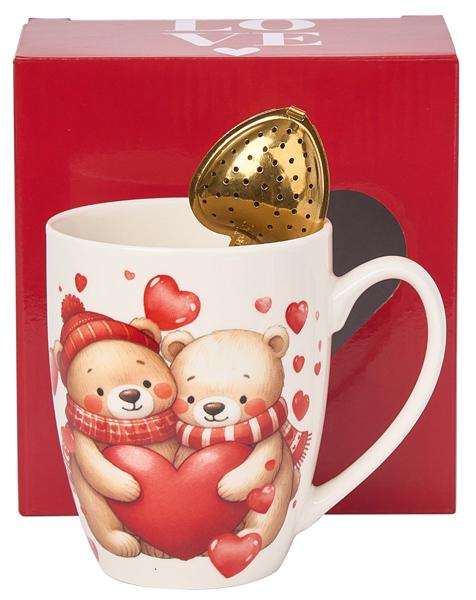 Šolja sa infuzerom u obliku srca MEDE SA SRCIMA 