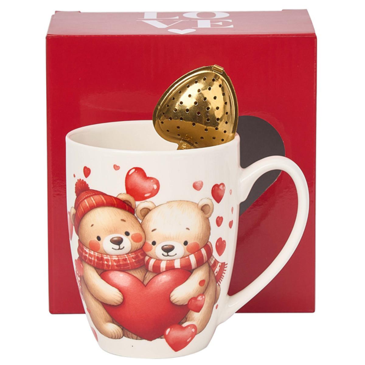 Šolja sa infuzerom u obliku srca MEDE SA SRCIMA 