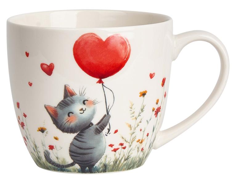 Šolja LOVE - MAČKA SA BALONOM 460ml 