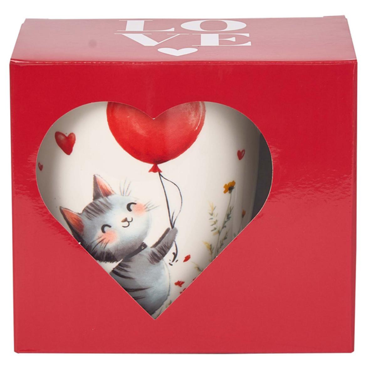 Šolja LOVE - MAČKA SA BALONOM 650ml 