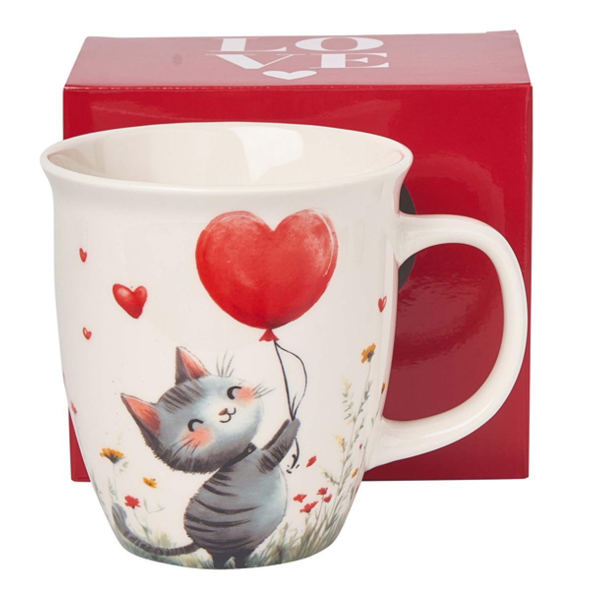 Šolja LOVE - MAČKA SA BALONOM 650ml 