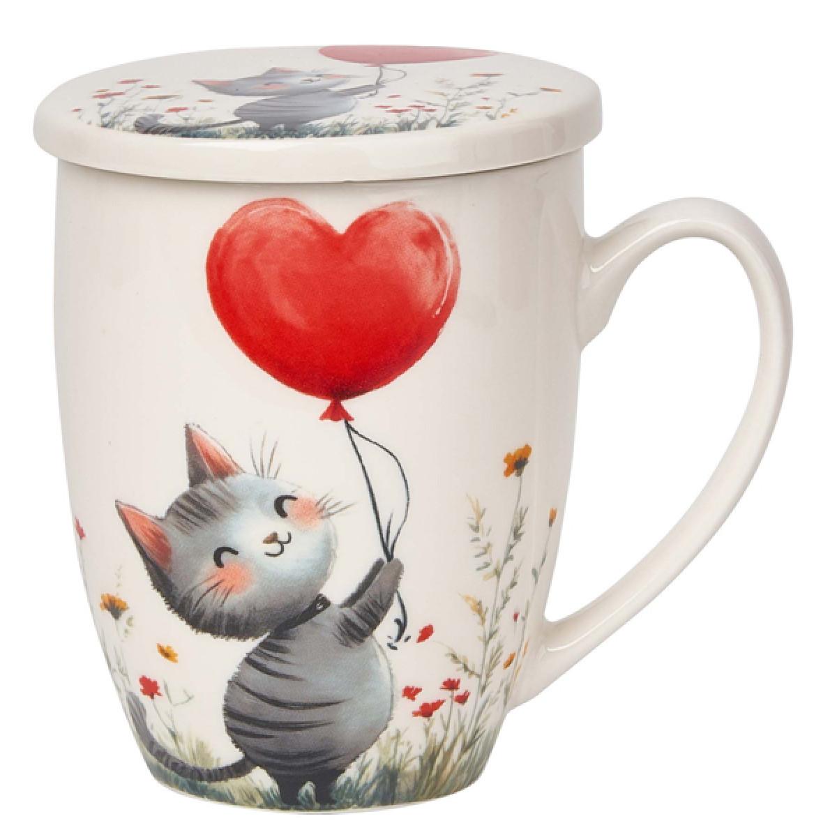 Šolja sa infuzerom MAČKA SA BALONOM 