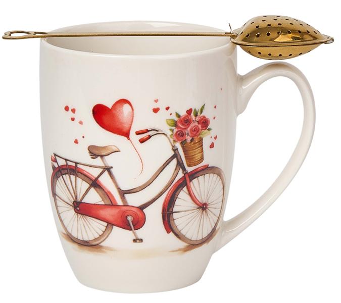 Šolja sa infuzerom u obliku srca LOVE BIKE 
