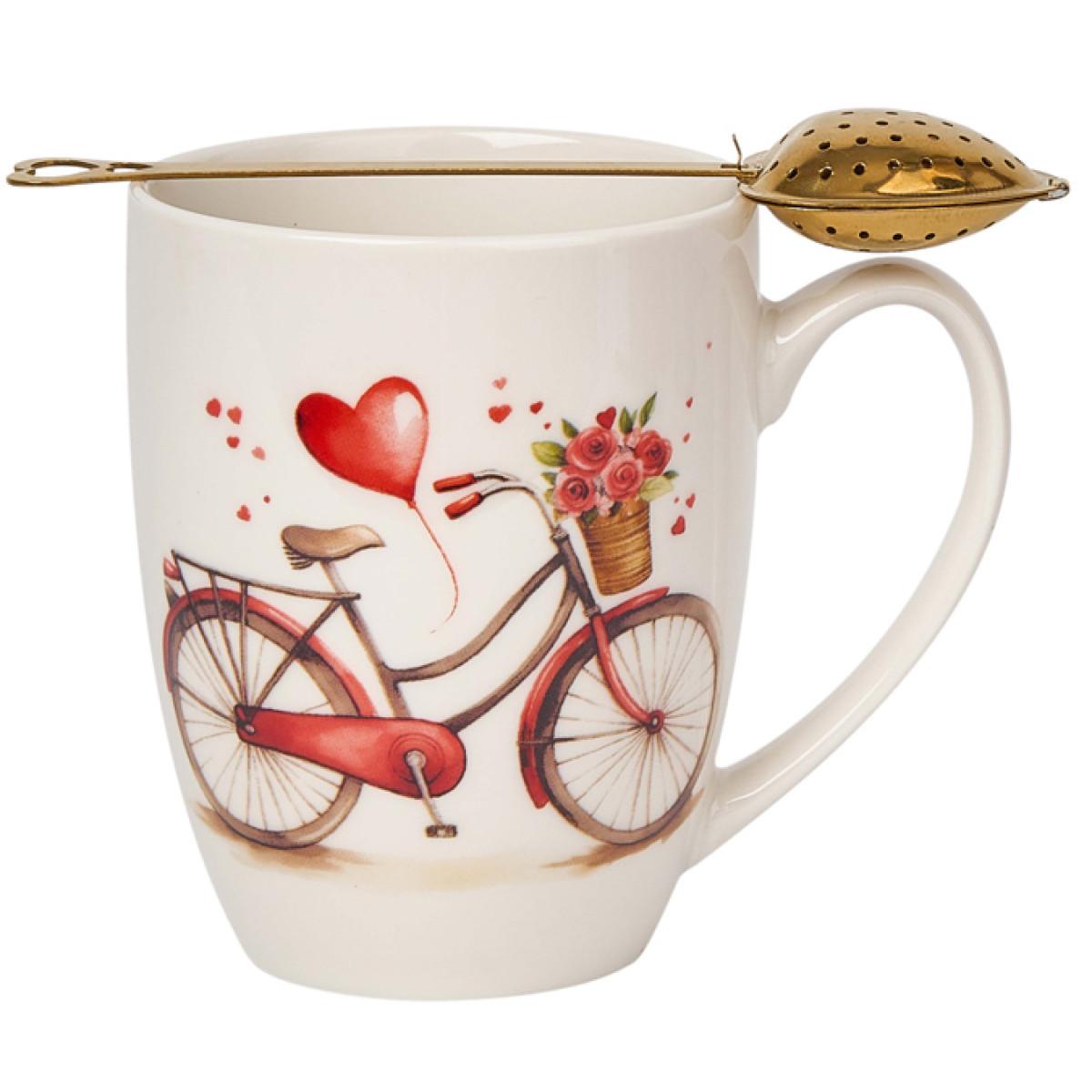 Šolja sa infuzerom u obliku srca LOVE BIKE 