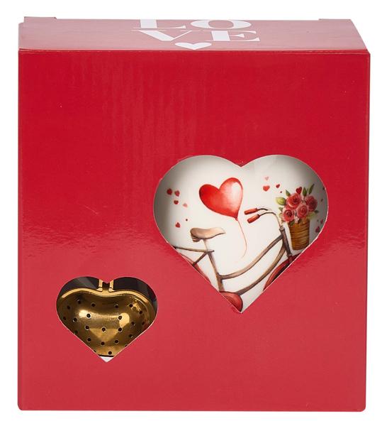 Šolja sa infuzerom u obliku srca LOVE BIKE 