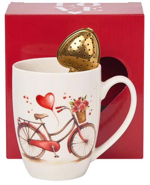 Šolja sa infuzerom u obliku srca LOVE BIKE 