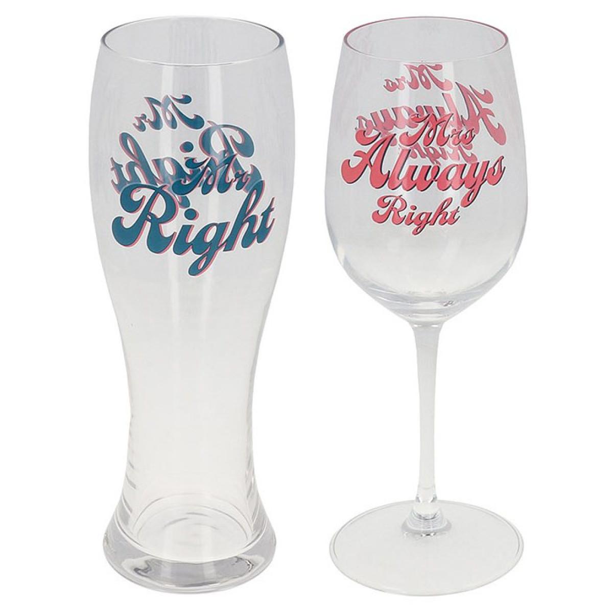 Set čaša MR & MRS RIGHT 