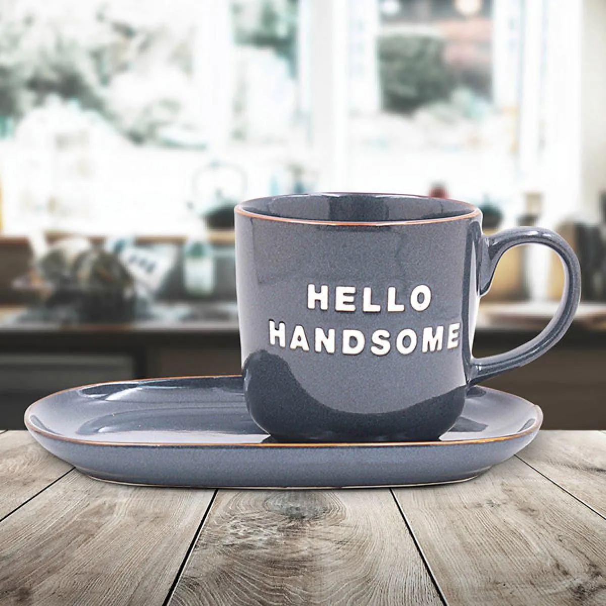 Šolja HELLO HANDSOME - plava 