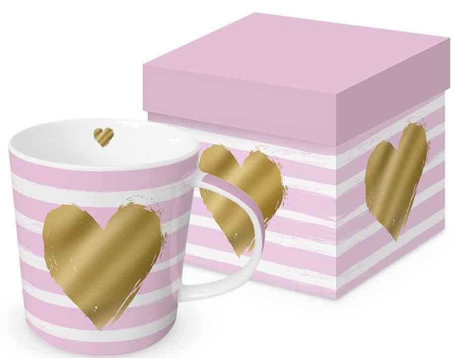 Šolja HEART & STRIPES ROSÉ 