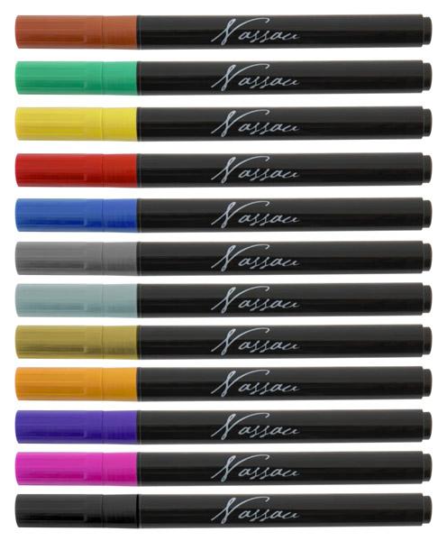 NASSAU markeri za staklo i porcelan 12kom 