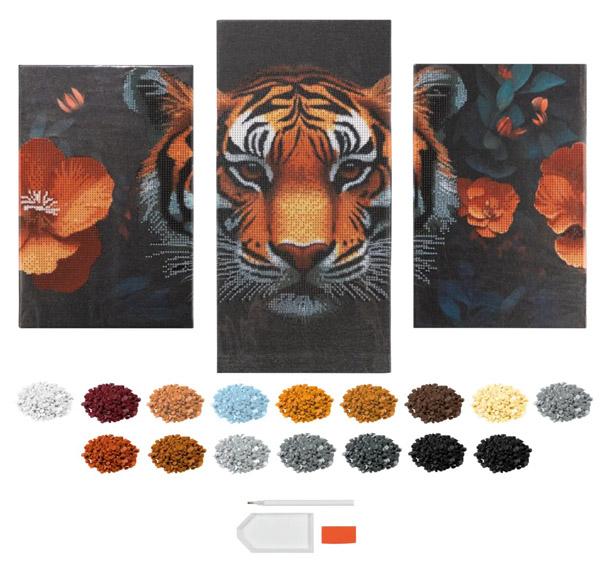 Kreativni set DIAMOND PAINTING TRIPTYCH - TIGAR 