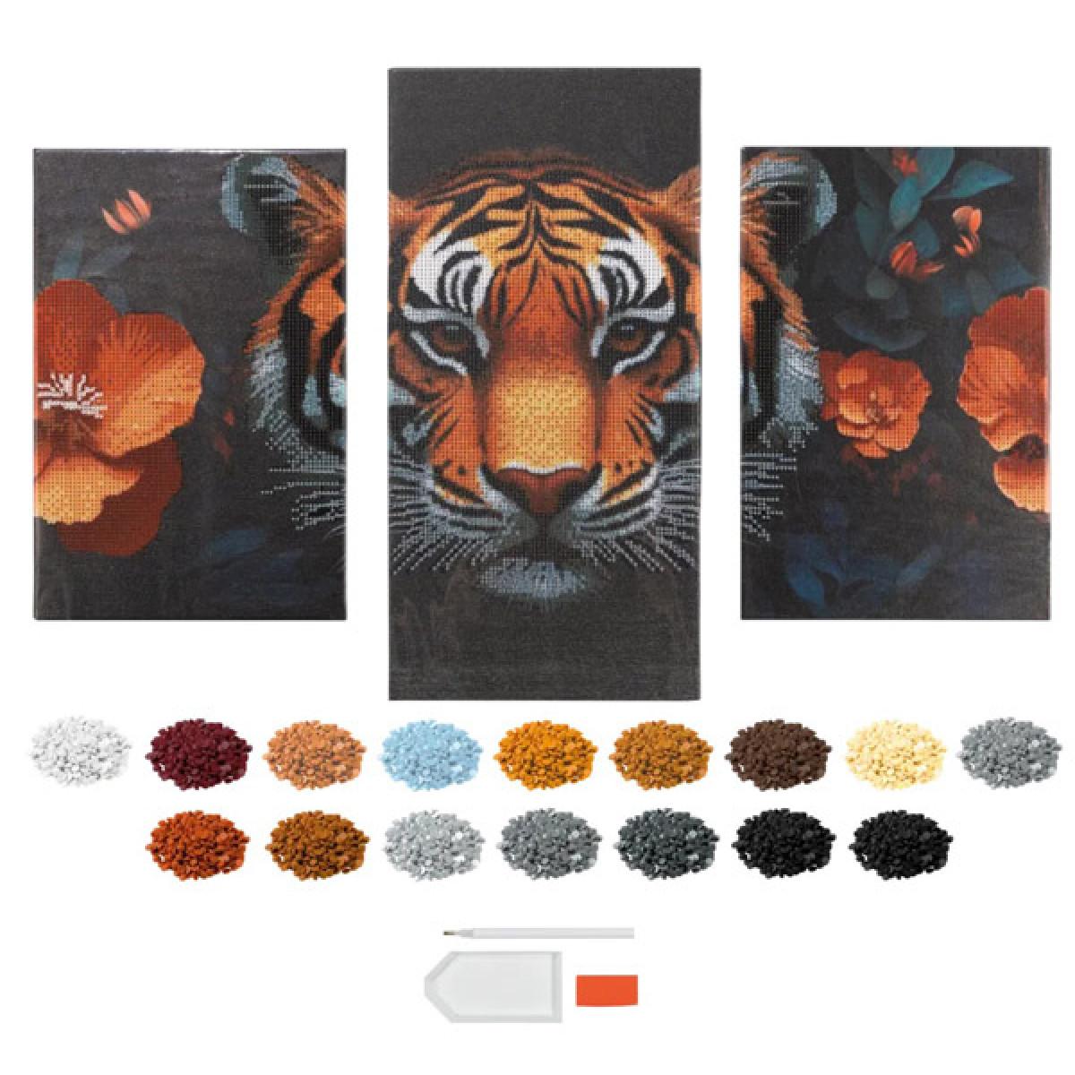 Kreativni set DIAMOND PAINTING TRIPTYCH - TIGAR 