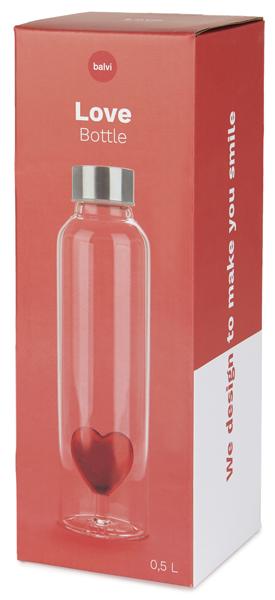 Staklena flašica za vodu SRCE 0,5l 