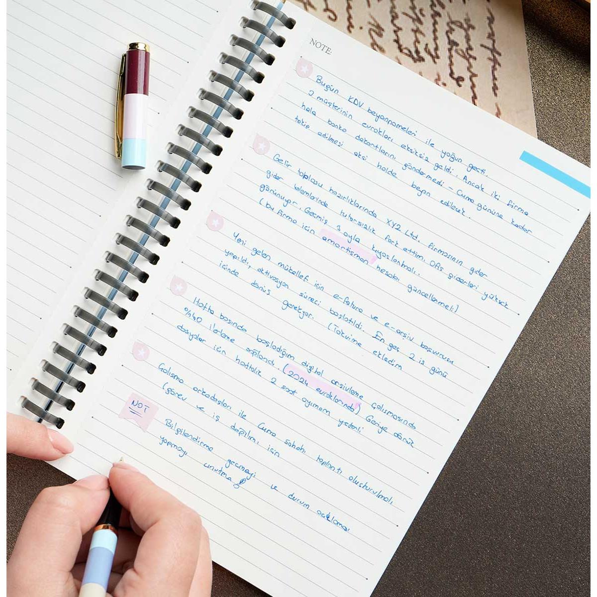 Notes A5 VICTORIA'S JOURNALS Sylicon Blue, na linije 