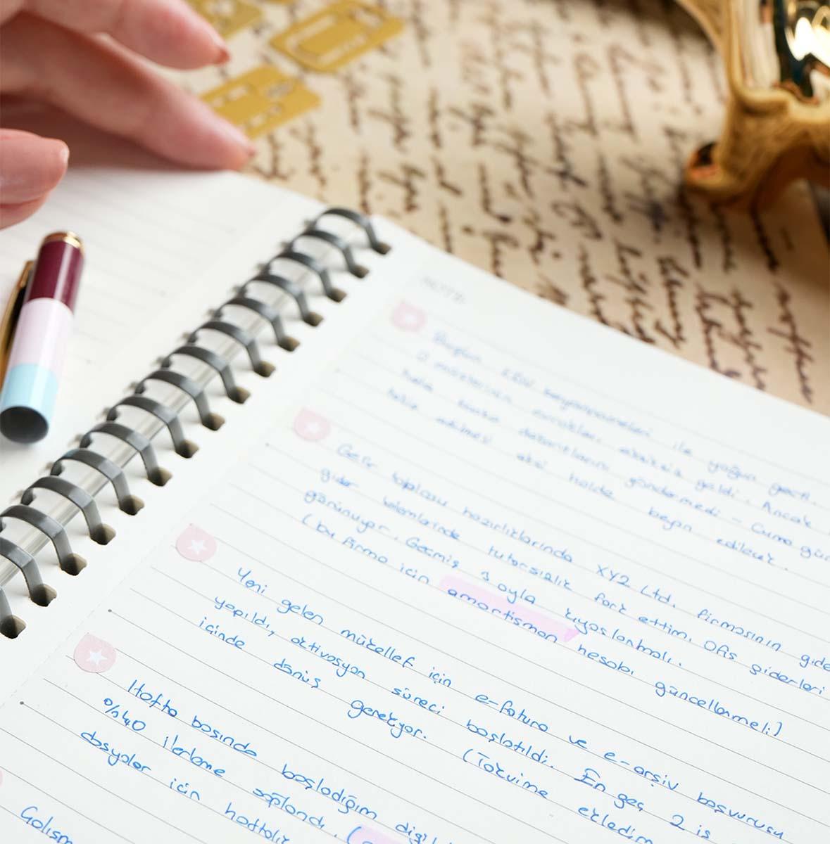 Notes A5 VICTORIA'S JOURNALS Sylicon Grey, na linije 