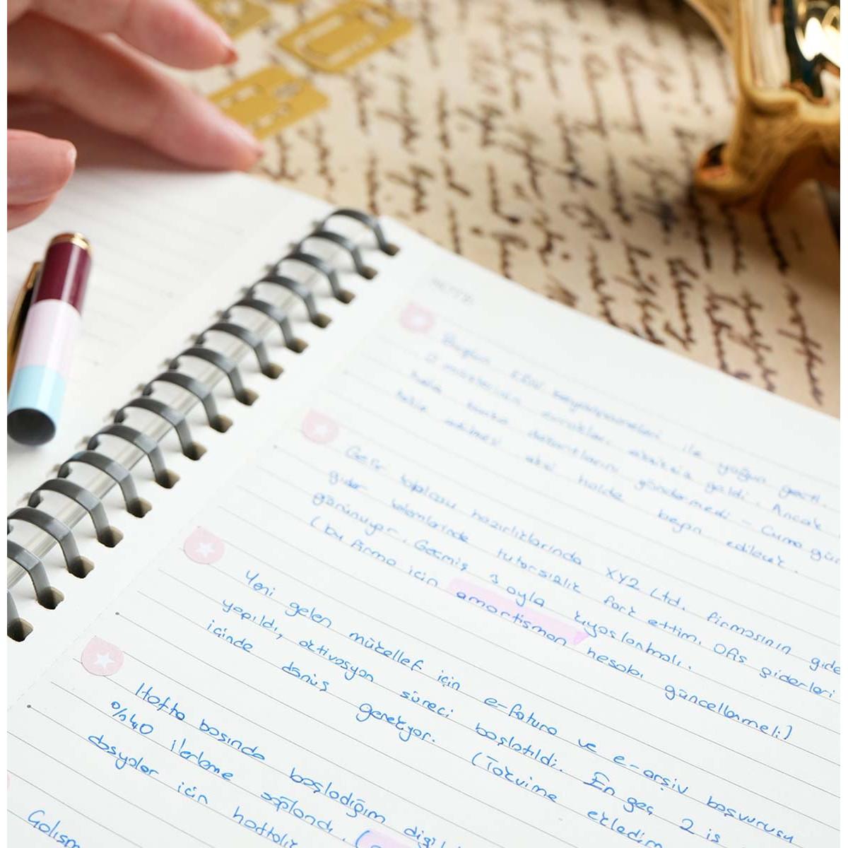 Notes A5 VICTORIA'S JOURNALS Sylicon Grey, na linije 