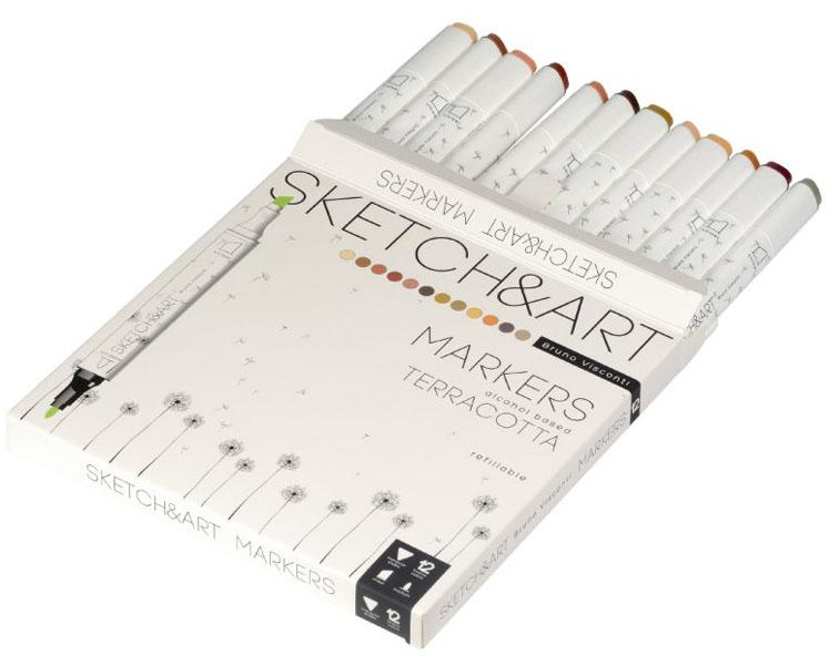 SKETCH & ART dvostrani markeri 12 NIJANSI - TERAKOTA 