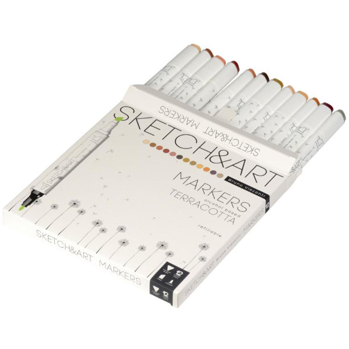 SKETCH & ART dvostrani markeri 12 NIJANSI - TERAKOTA 