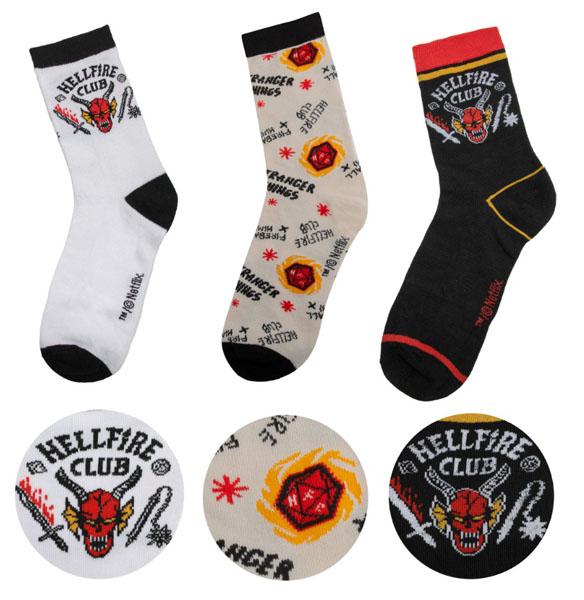 STRANGER THINGS set  tri para čarapa HELLFIRE CLUB 