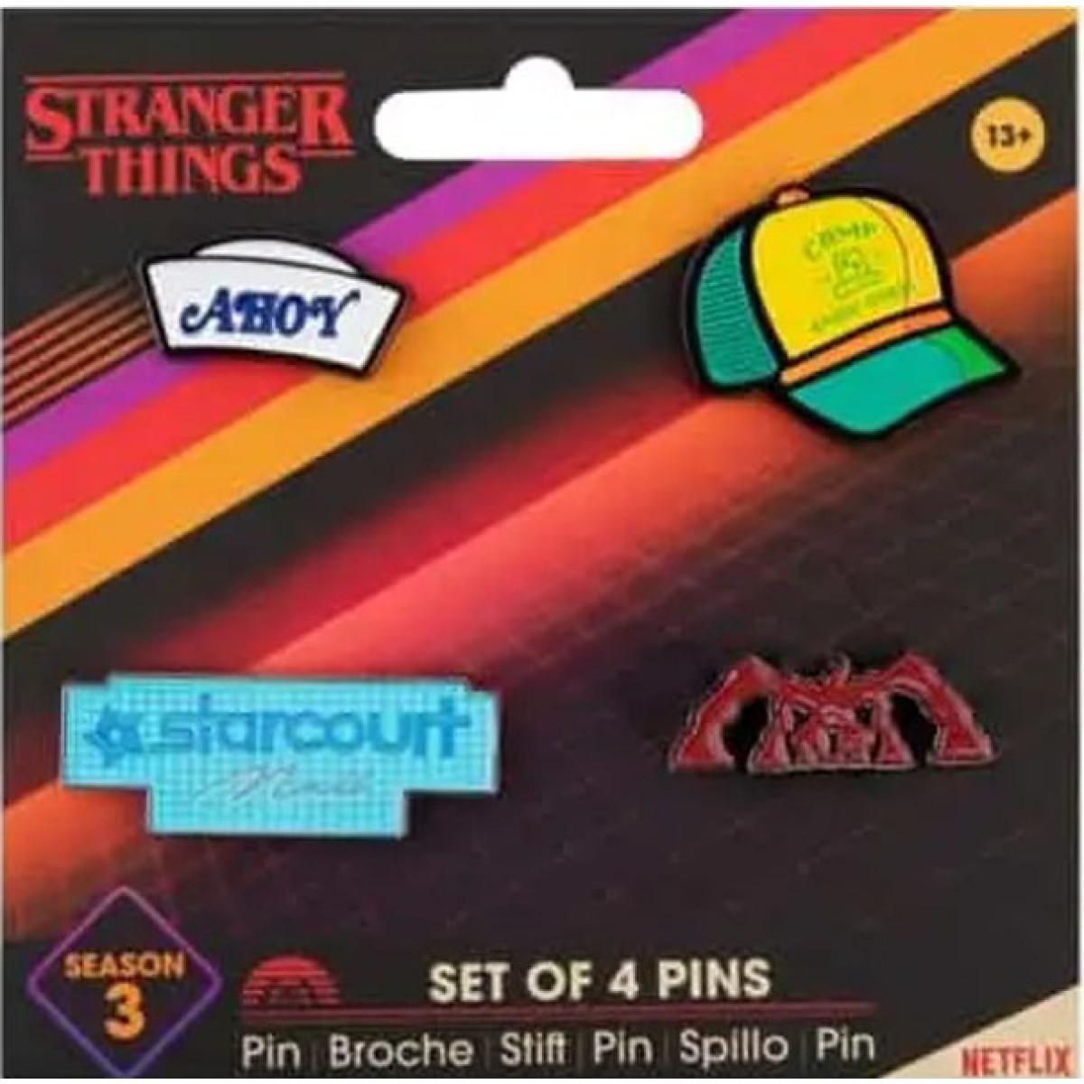 Set četiri značke STRANGER THINGS SEASON 3 