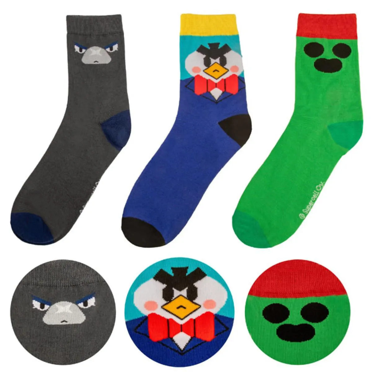 Set tri para čarapa Brawl Stars -SPIKE, CROW & MR. P 