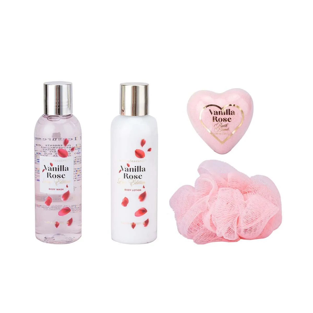 Beauty set SWEET MOMENTS (Mleko za telo, kupka, kuglice i sunđer za kupanje) 