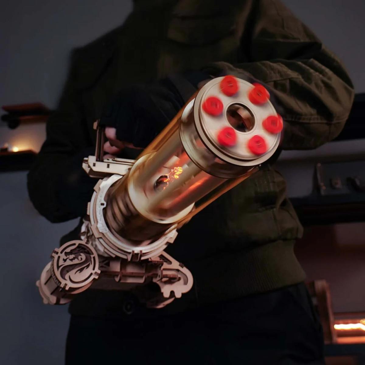 3D drvena slagalica - Barrel Machine Gun 