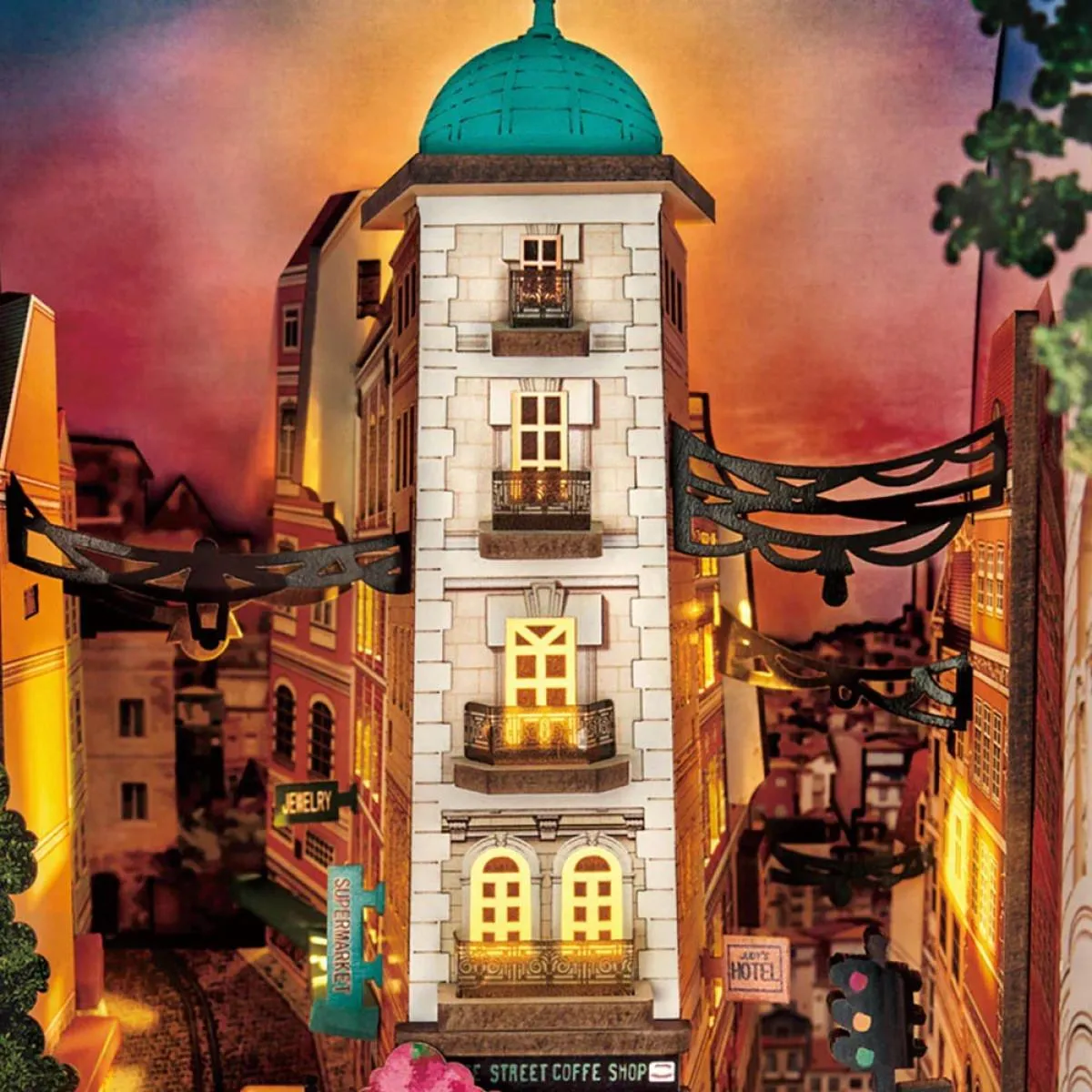 3D puzzle STREET SCENE book nook 25cm 