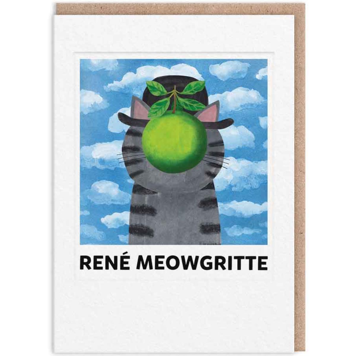 Čestitka Rene Meowgritte 