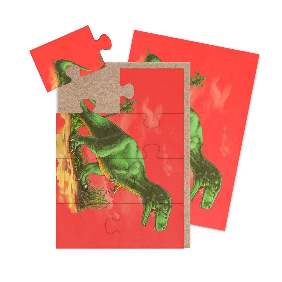 Čestitka A6 T-Rex Jigsaw 