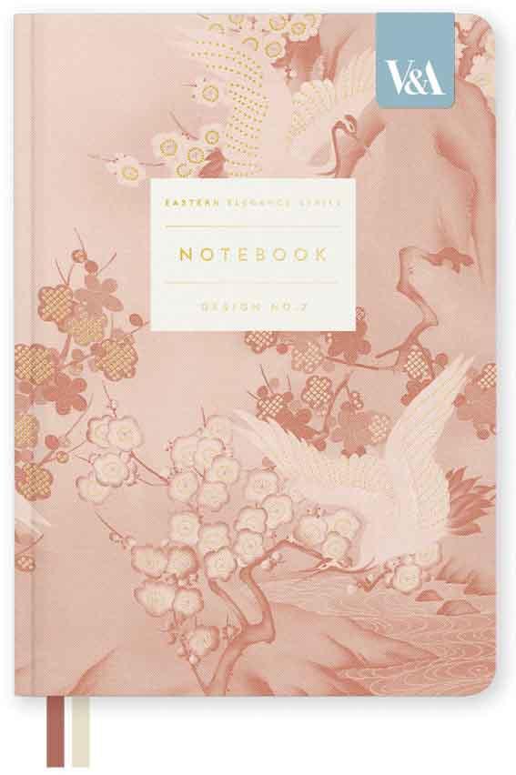 Notes B6 tvrde korice - Cranes and Blossom 