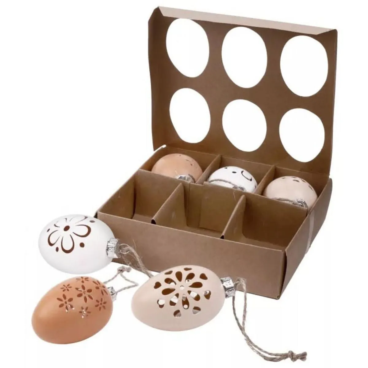 Uskršnji set šest jaja SA REZBARENIM CVETIĆIMA 