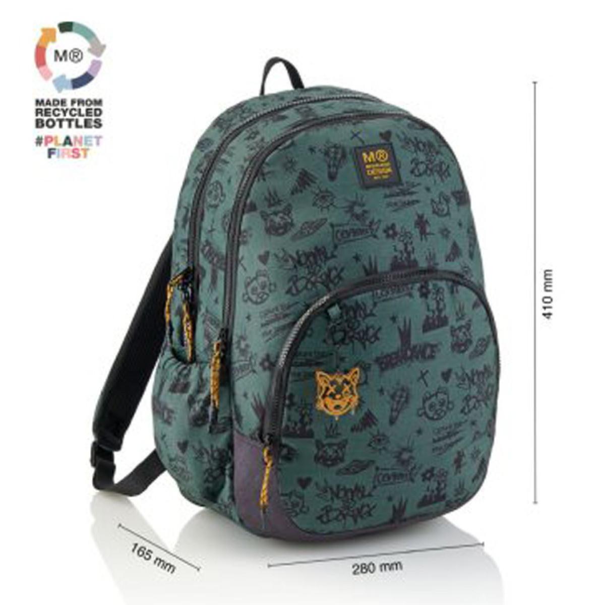 MIQUELRIUS školski ranac NOTBORING GREEN 