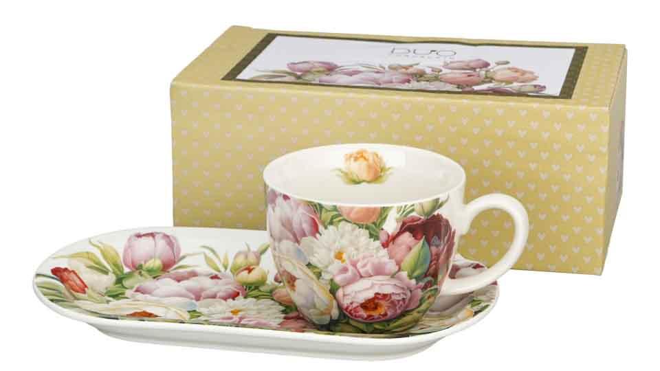 Set šolja I velika tacna PEONIES 