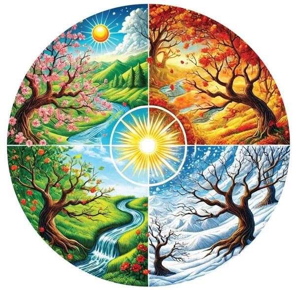 Okrugle puzzle 4 GODIŠNJA DOBA 570kom 