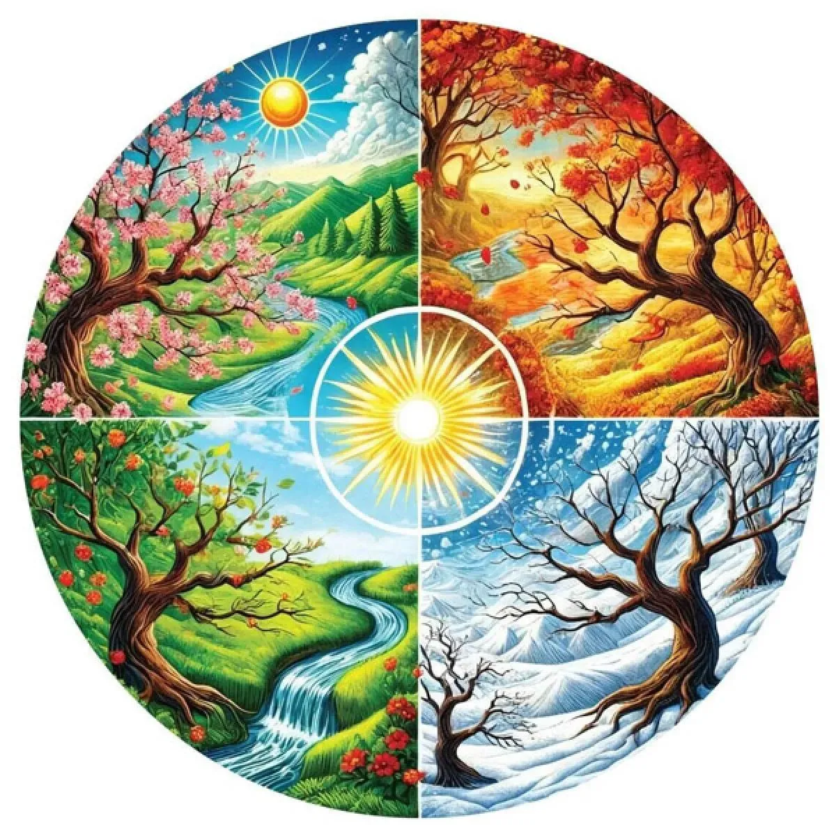 Okrugle puzzle 4 GODIŠNJA DOBA 570kom 