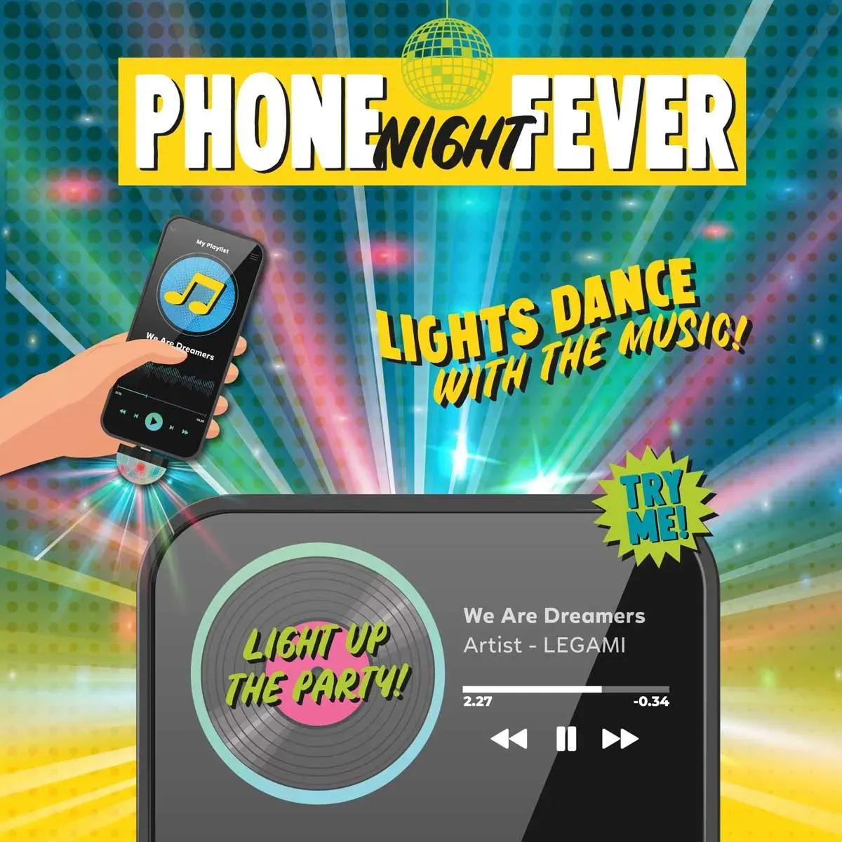 Mini disko kugla za mobilni telefon 