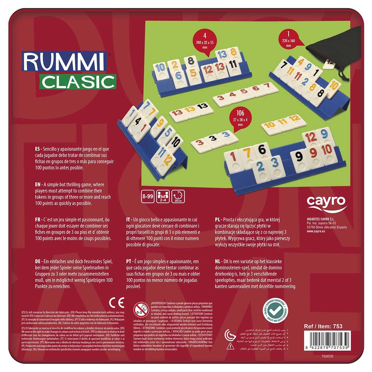 Društvena igra u metalnoj kutiji RUMMI CLASIC 