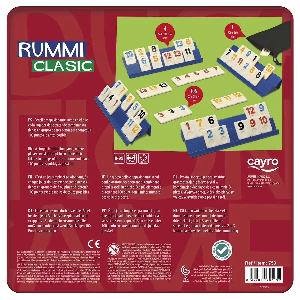 Društvena igra u metalnoj kutiji RUMMI CLASIC 